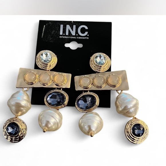 INC International Concepts Jewelry - INC International Concepts Gold and Blue Drop Earrings